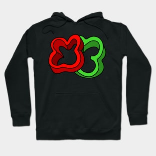 Red and Green Bell Pepper Slices Hoodie